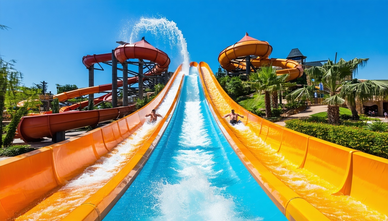Exciting water slides at Aquaventure World Dubai